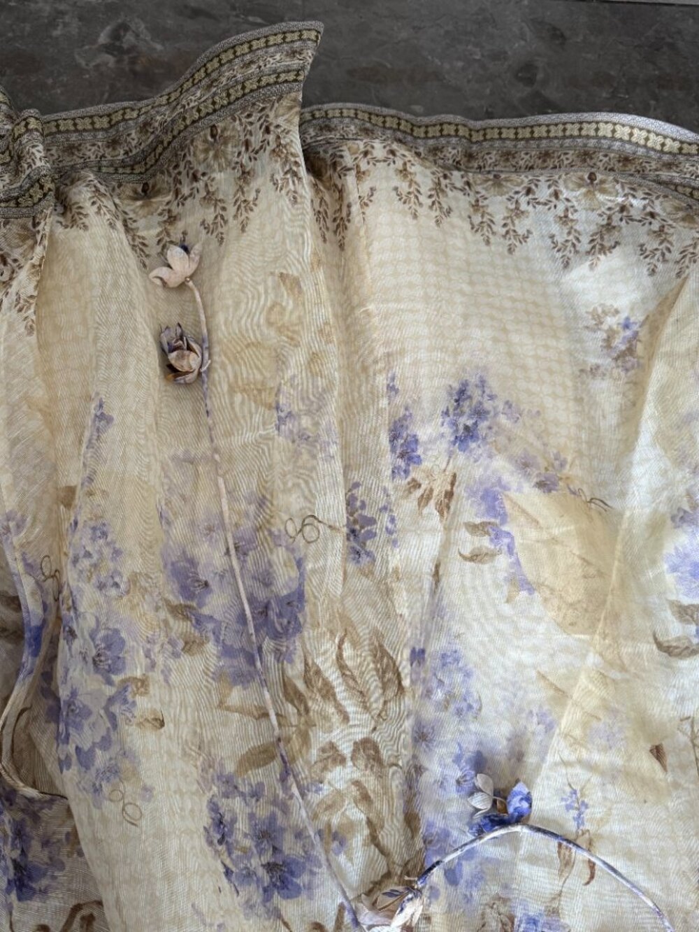 Zimmermann Cream and Lavender Floral Maxi Dress - Picture 5 of 14